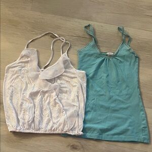 Elegant White and Teal Women's tanks selling together